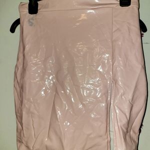 Baby pink latex skirt